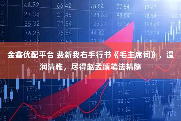 金鑫优配平台 费新我右手行书《毛主席词》，温润清雅，尽得赵孟頫笔法精髓